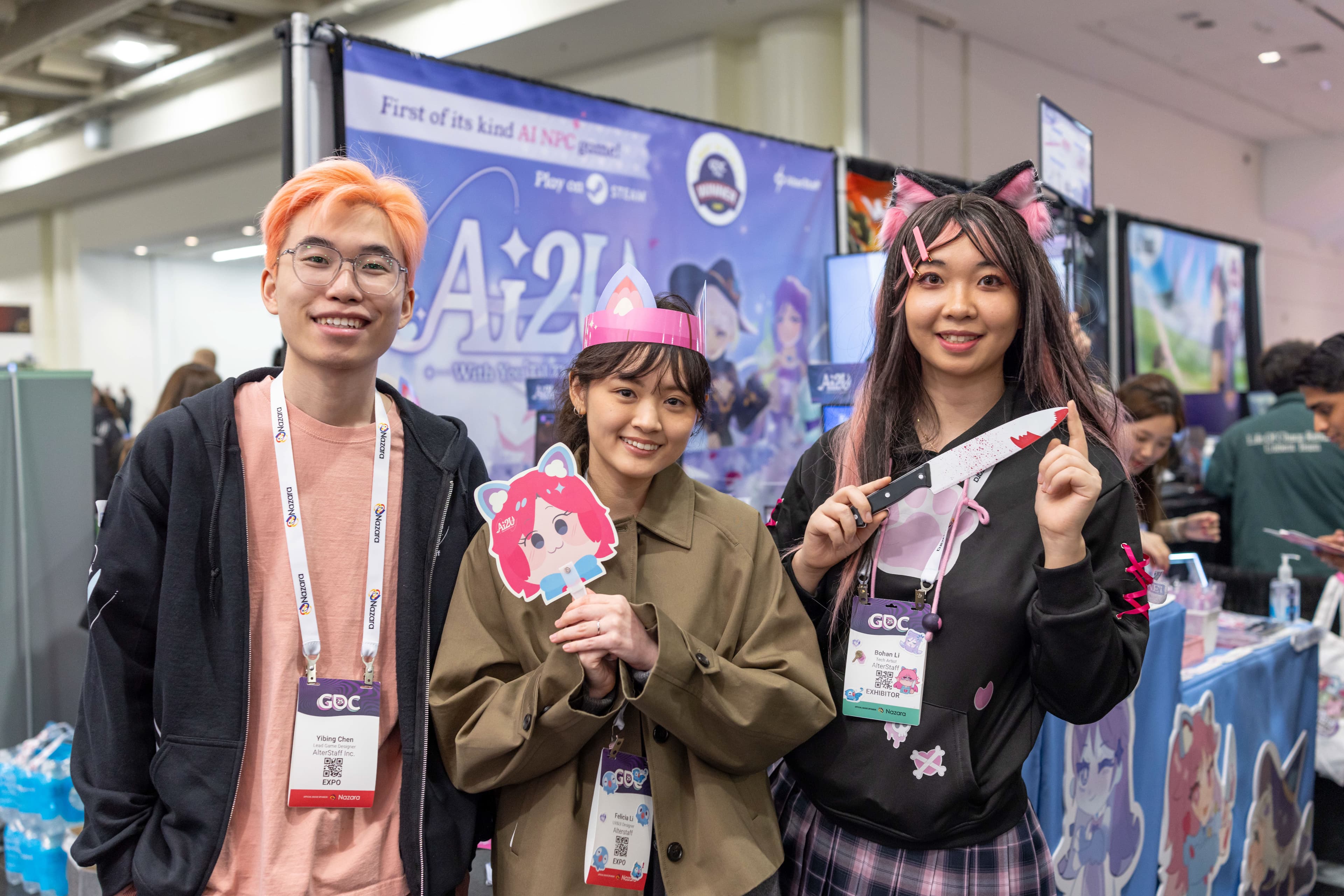 AI2U character cosplay on the GDC show floor
